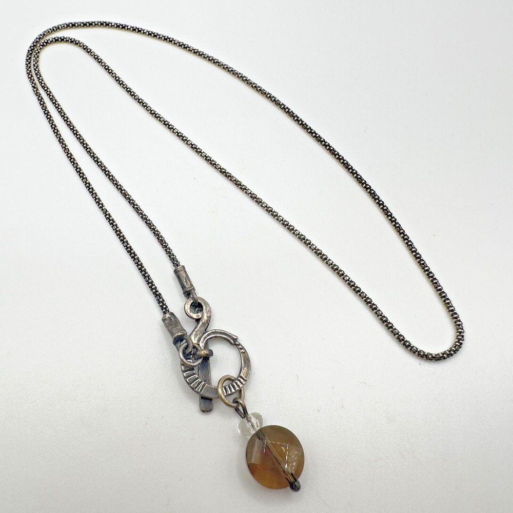 Silpada Silver Necklace with Brown Agate Drop